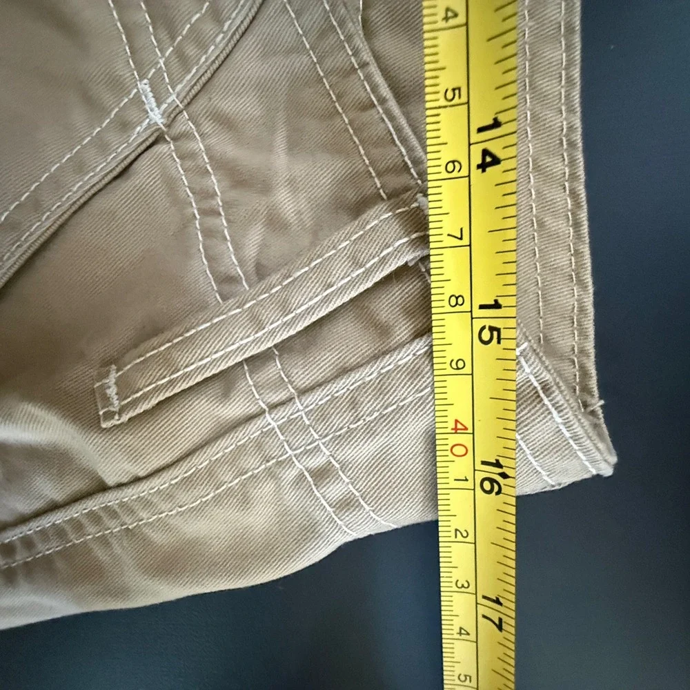 True Religion Mens Khaki Cargo Pants Size 32 Tan Straight Leg Cotton Blend
